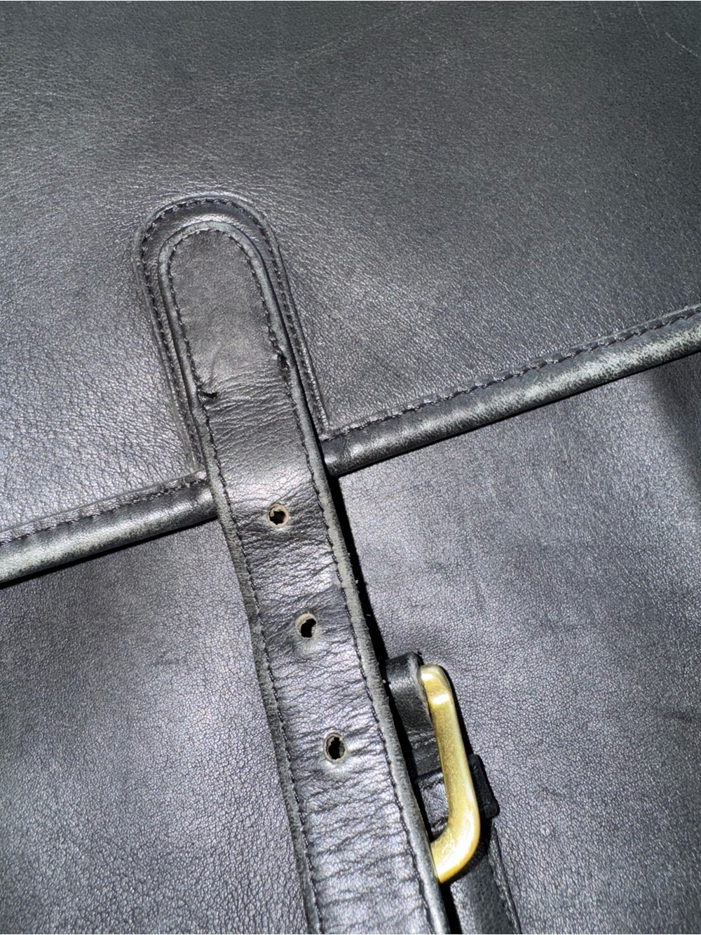 VINTAGE COACH BLACK LEATHER BUCKLE CLOSURE BRIEFCASE - Picture 11 of 14